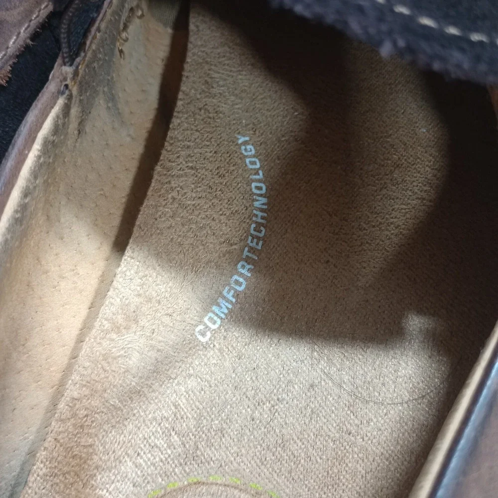 Florsheim Comfortech Driving Loafers Mens Sz 9.5 D Moc Brown Suede Leather Strap